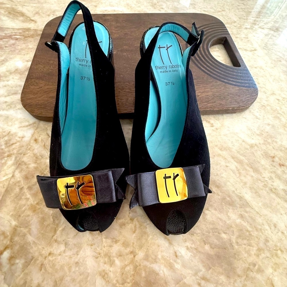 Thierry Rabotin Black Heels with Slingback Strap